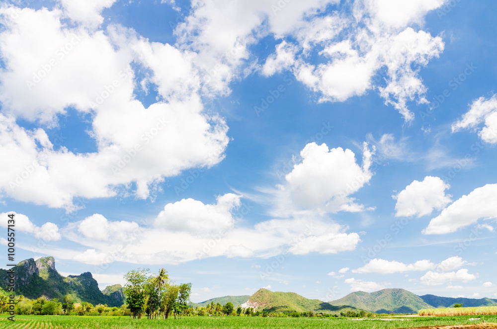 Natural mountain and blue sky