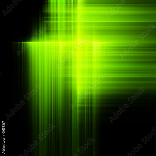 Green northern lights, aurora borealis. EPS 10