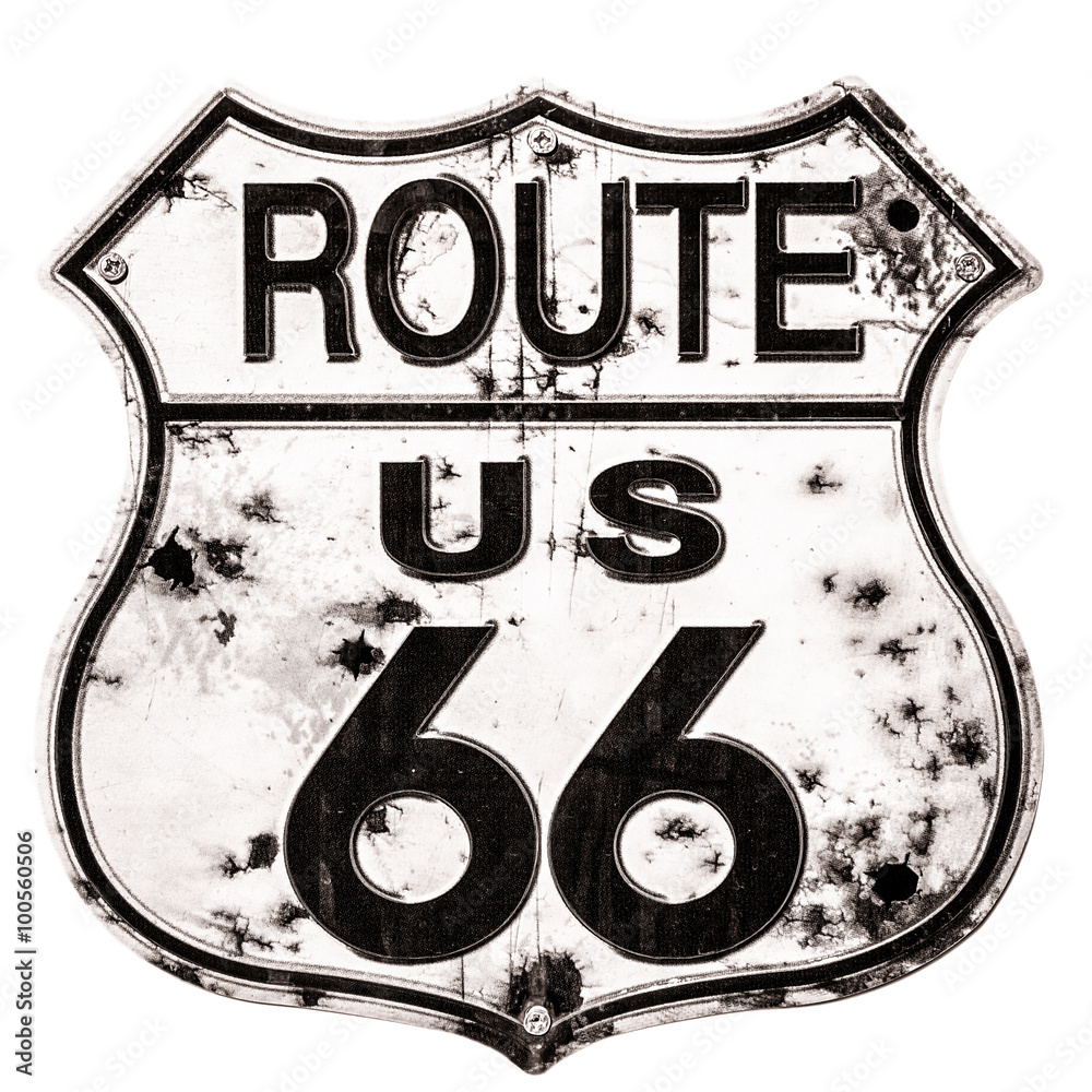 Old rusted Route 66 Sign Stock Photo | Adobe Stock