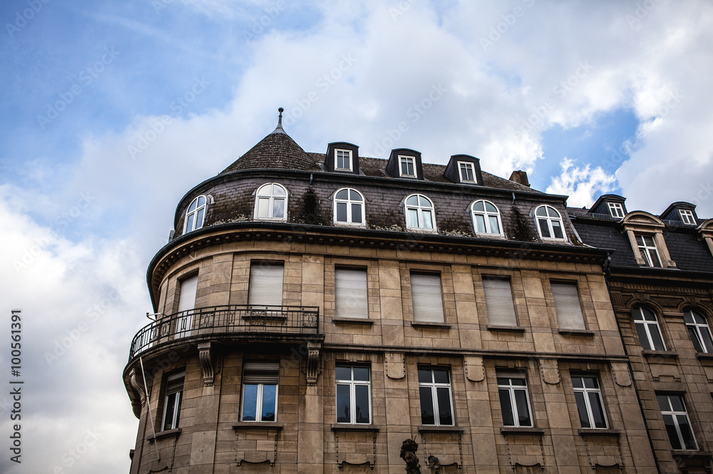 LUXEMBOURG - OCTOBER 30, 2015: Traditional architecture of vintage European buildings in Luxembourg.
