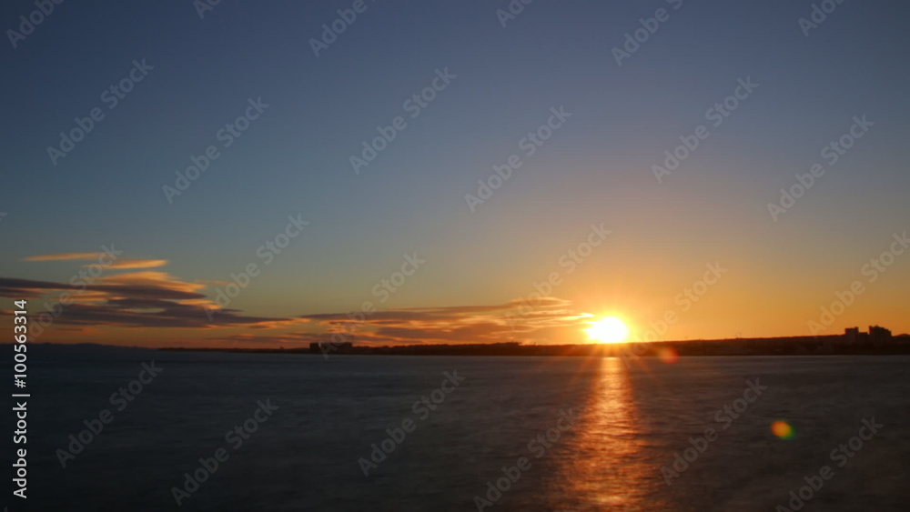 Sunset, sun reflecting over the sea, Timelapse Sunset, sun reflecting over the sea, Timelapse
