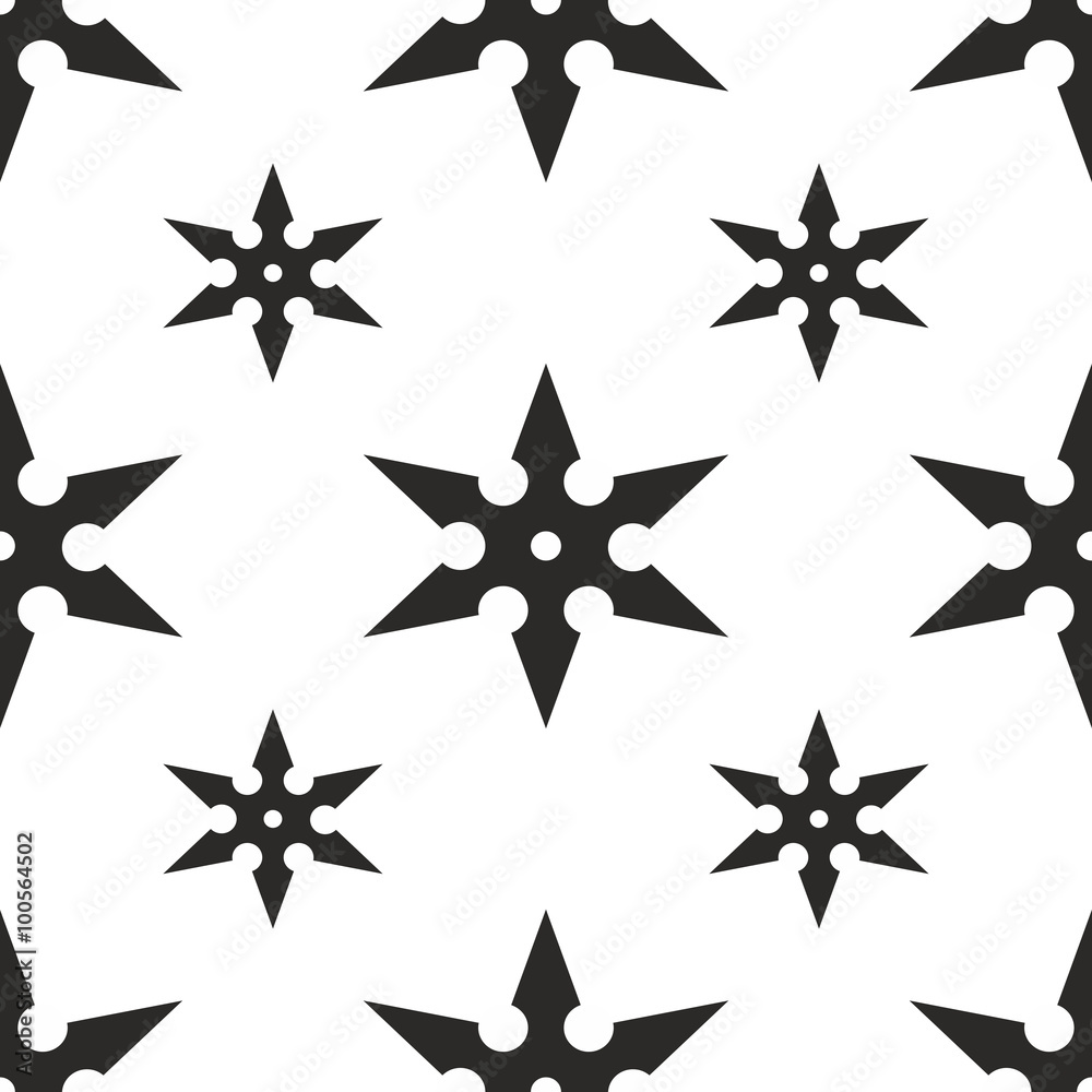 Obraz premium traditional six-pointed shuriken seamless geometric pattern