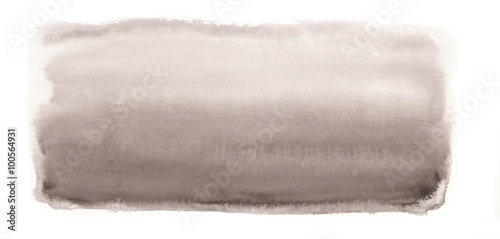 Watercolor gray blank rounded rectangle shape on white background