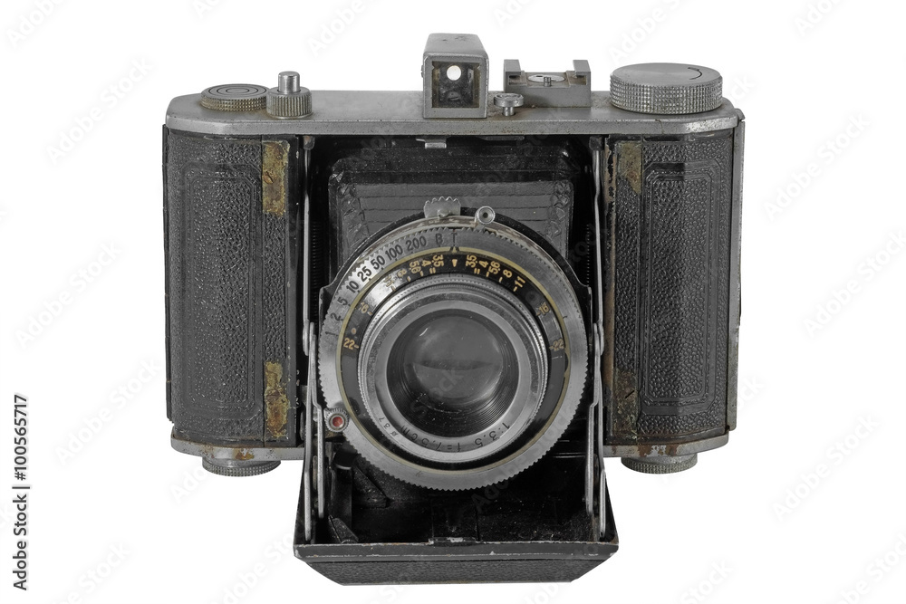 Old camera / Old camera on white background.