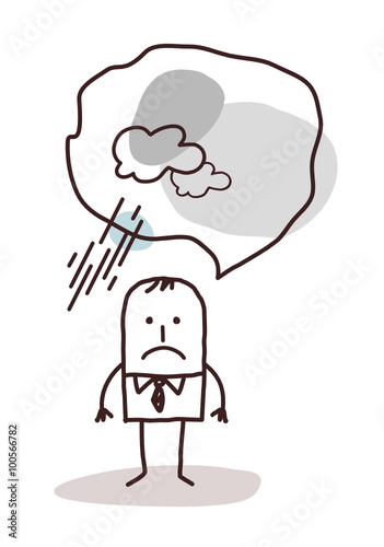 very pessimistic cartoon man