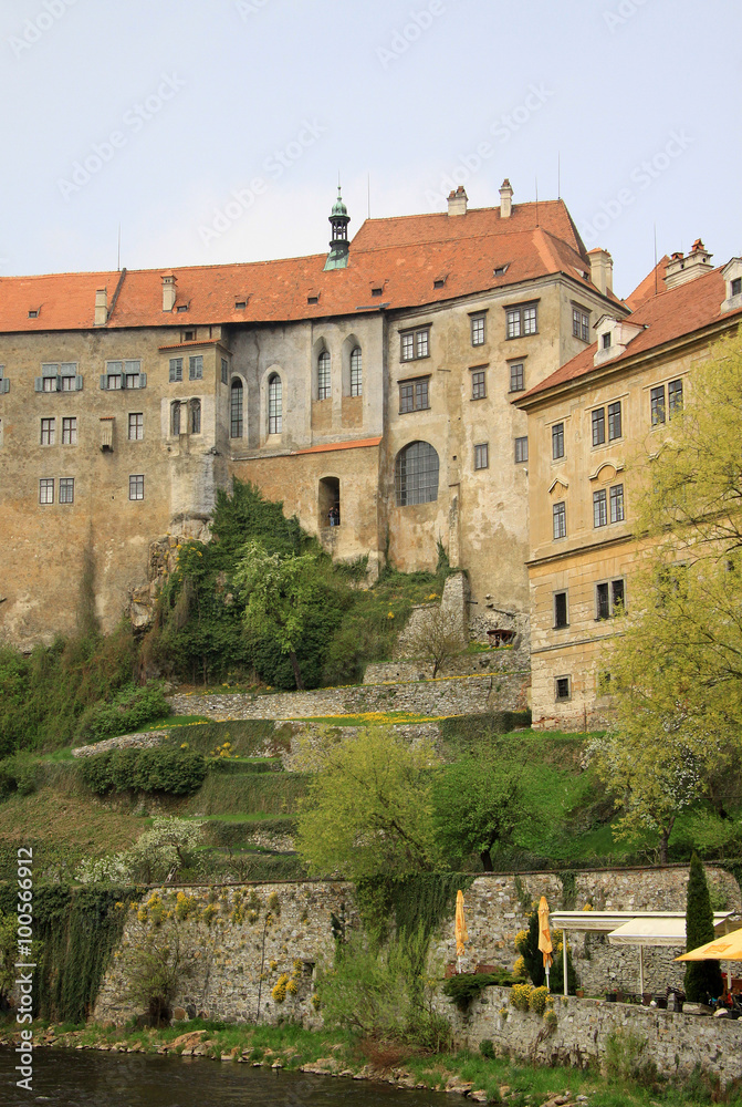 CESKY KRUMLOV, CZECH REPUBLIC - MAY 01, 2013: View to historic castle of Cesky Krumlov