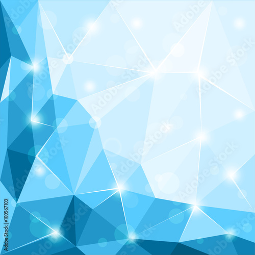 Abstract polygonal geometric faset shiny blue background wallpaper illustration
