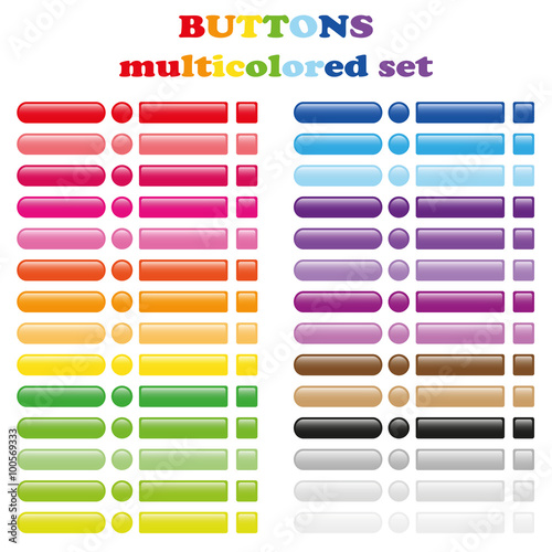 Set of colored buttons