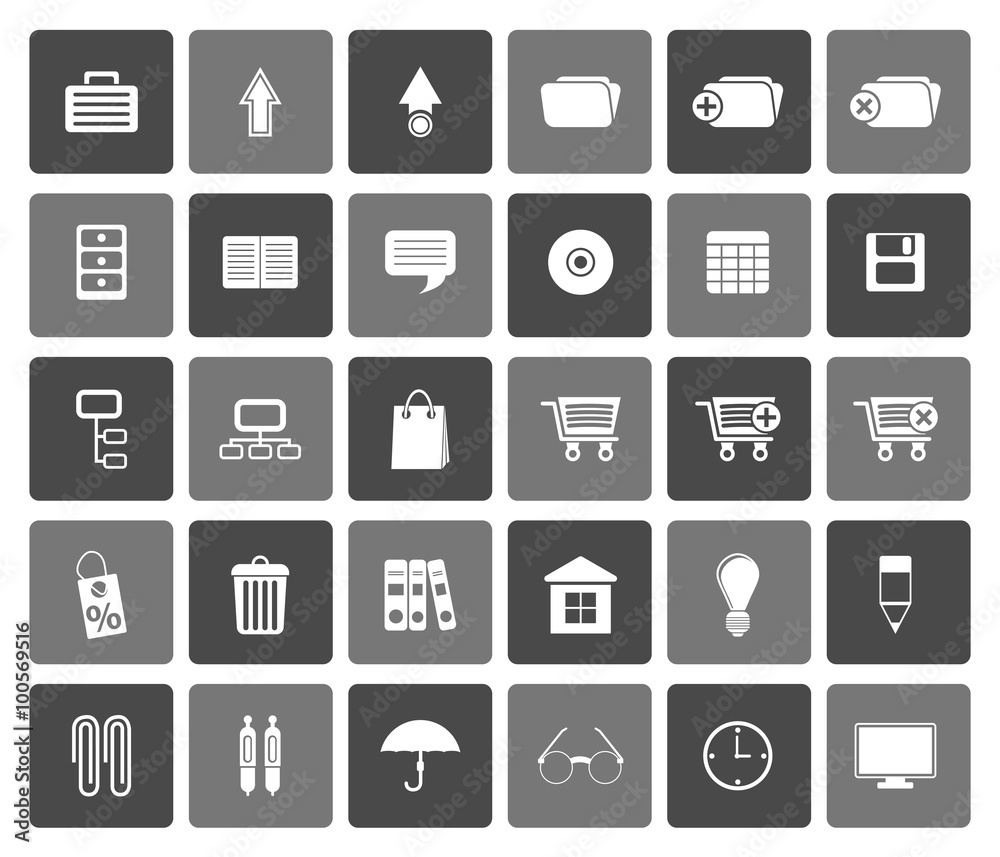 Flat Business and office icons - vector icon set Flat Business and office icons - vector icon set