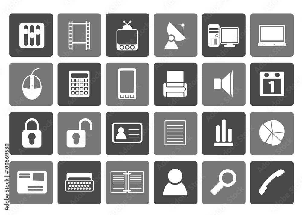 Flat Business and office icons - vector icon set Flat Business and office icons - vector icon set