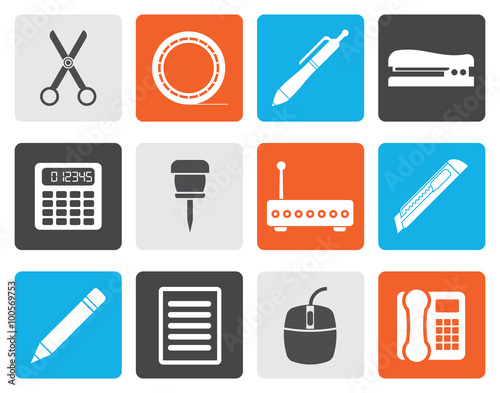 Flat Business and Office icons - vector icon set