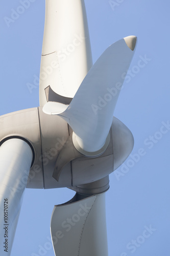 Abstract close up of Wind Turbine producing alternative energy