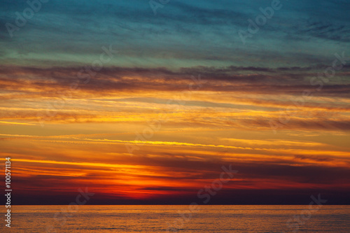 Beautiful sunset on the Mediterranean sea © shambelle