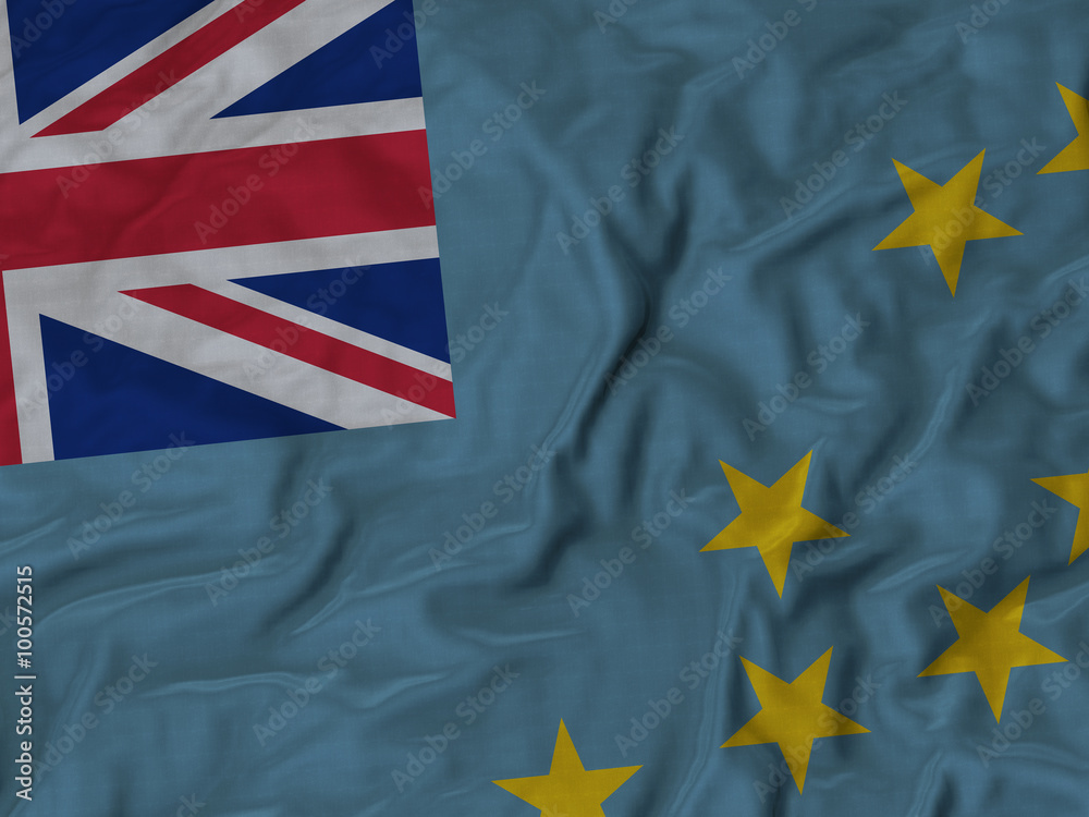 Close up of Ruffled Tuvalu flag