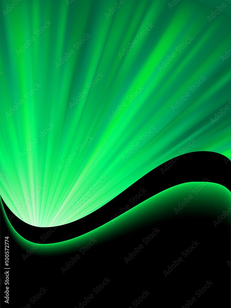 Bright blast of light on green tone. EPS 8 - obrazy, fototapety, plakaty 