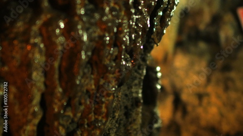 stalactite, inside Mencilis cave, safranbolu turkey photo