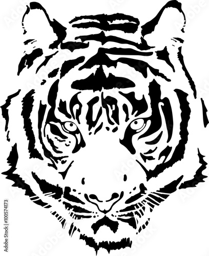 Fototapeta Naklejka Na Ścianę i Meble -  tiger head in black interpretation 11