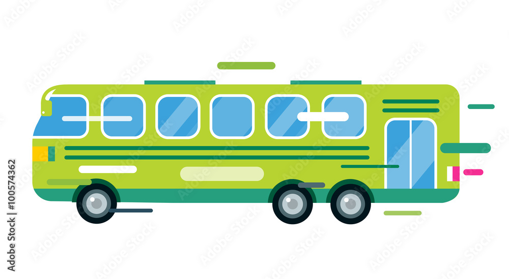 City bus cartoon style icon silhouette City bus cartoon style icon silhouette