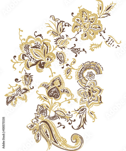 Paisley mehndi vector floral design