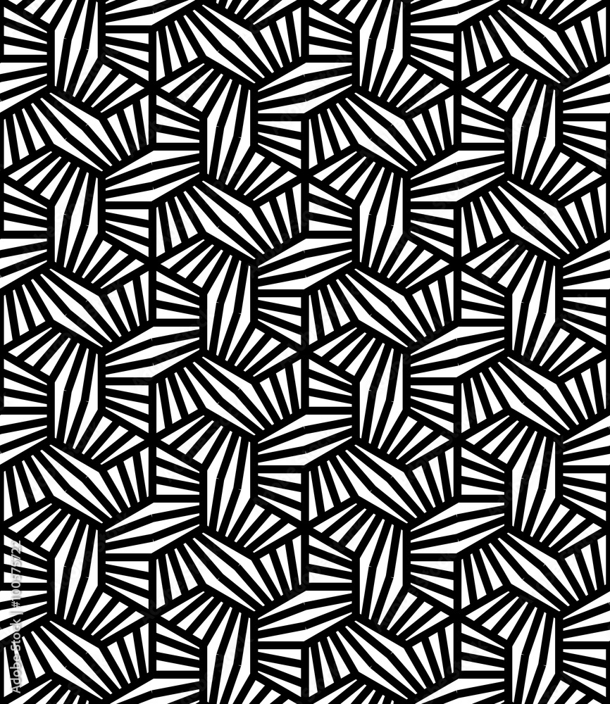 Vector modern seamless geometry pattern hexagon lines, black and white abstract geometric background, pillow print, monochrome retro texture, hipster fashion design Vector modern seamless geometry pattern hexagon lines, black and white abstract geometric background, pillow print, monochrome retro texture, hipster fashion design