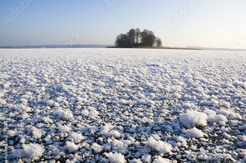 Frozen lake surface