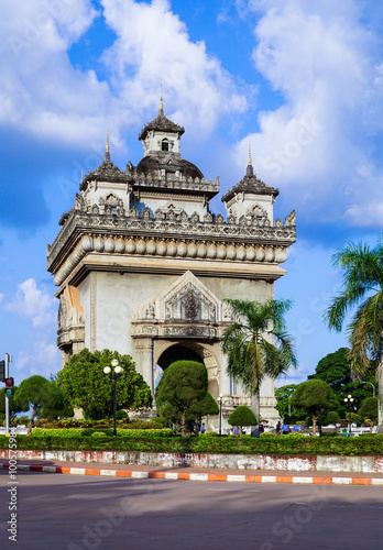 Patuxai, a memorial gate in centre of Vientiane, Laos
