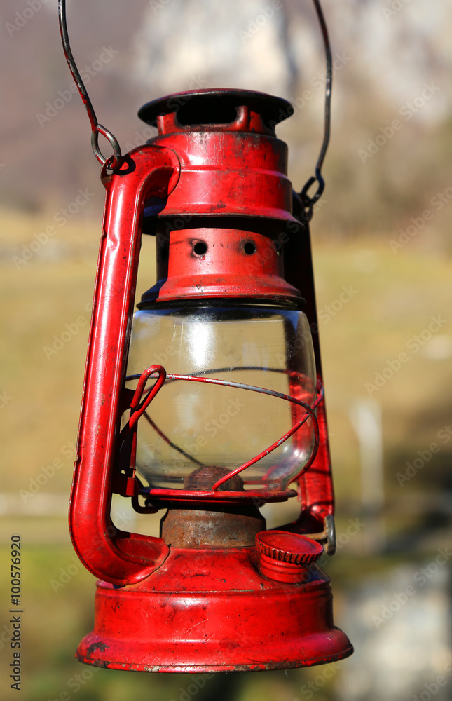 vintage old red lantern Stock Photo | Adobe Stock