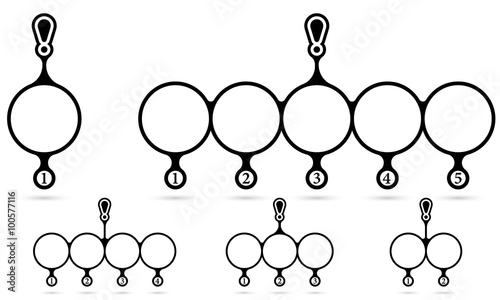 Abstract circular text frames and exclamation mark