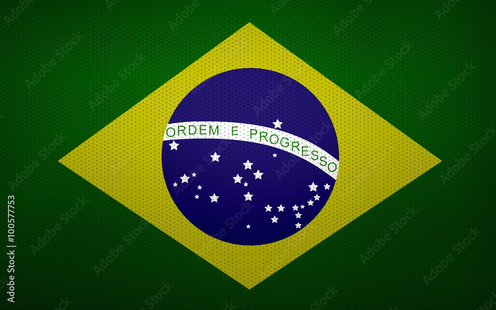 Obraz premium Closeup of Brazil flag