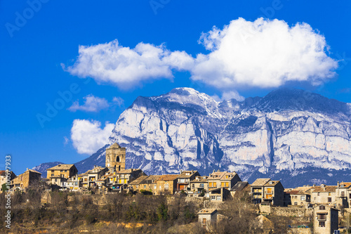 Ainsa- authentic mountain village in Aragon mountains, Spain photo