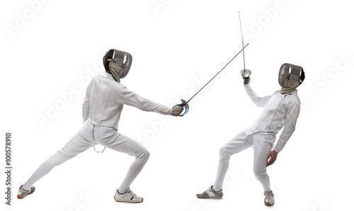 Epee or Sabre Fencing Players    