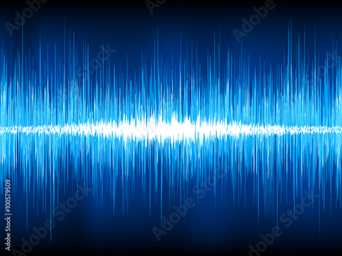 Sound waves oscillating on black. EPS 8