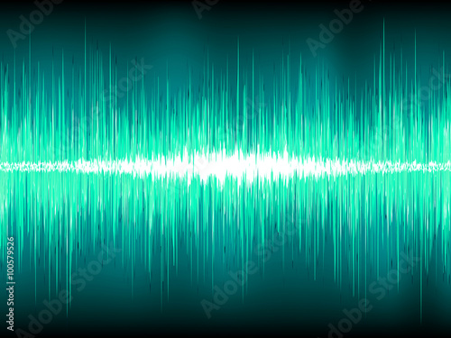 Sound waves oscillating on blue. EPS 8