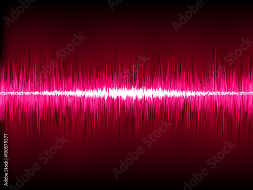 Sound waves oscillating on black background. EPS 8