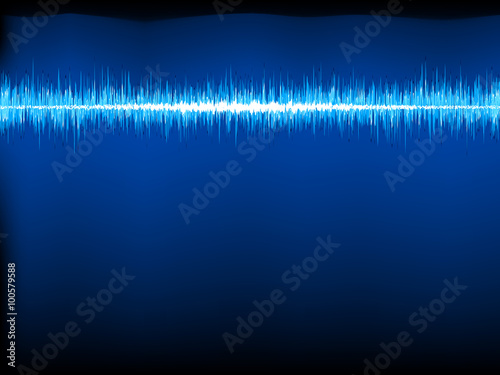 Sound waves oscillating on black. EPS 8