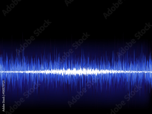 Sound waves oscillating on black. EPS 8