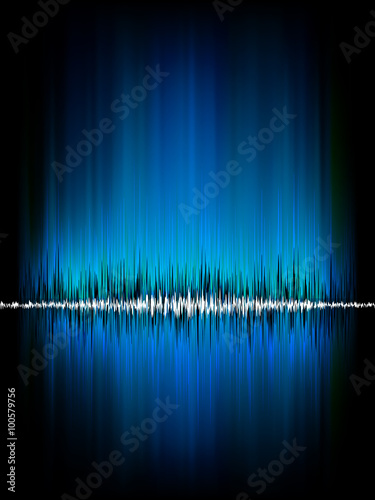 Sound waves oscillating on black. EPS 8