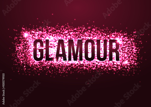 Glamour pink background with glitters. Shining fashion blur bokeh background for beauty design.