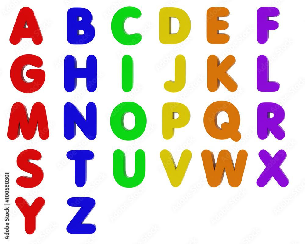 Fridge Magnet Alphabet Letters Isolated on White Fridge Magnet Alphabet Letters Isolated on White