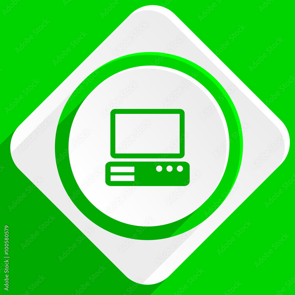 computer green flat icon computer green flat icon