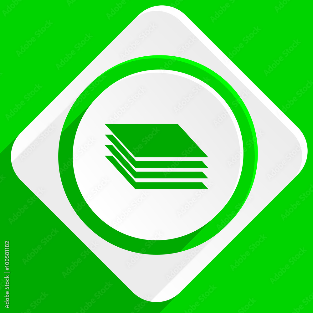 layers green flat icon layers green flat icon