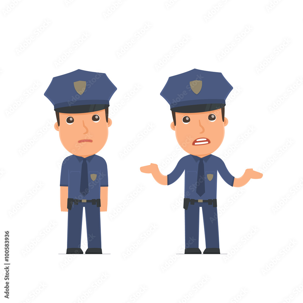 Confused Character Officer in ignorance and does not know what Confused Character Officer in ignorance and does not know what