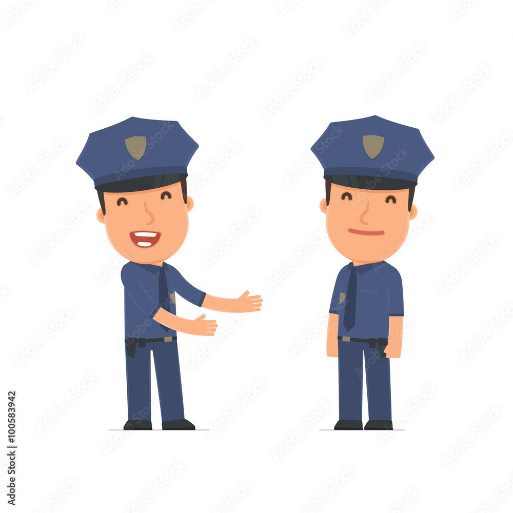 Funny Character Officer introduces his shy friend Funny Character Officer introduces his shy friend