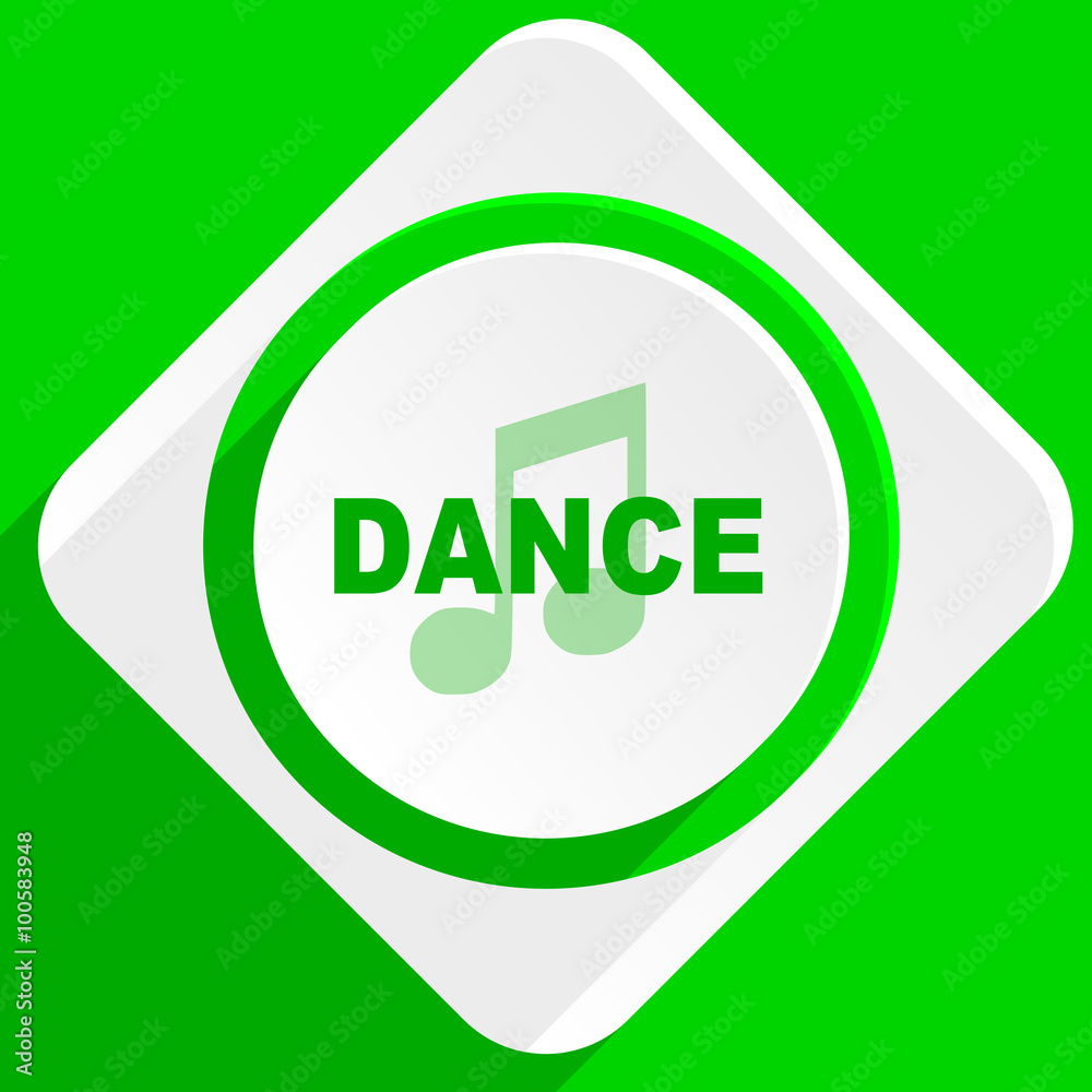 dance music green flat icon dance music green flat icon