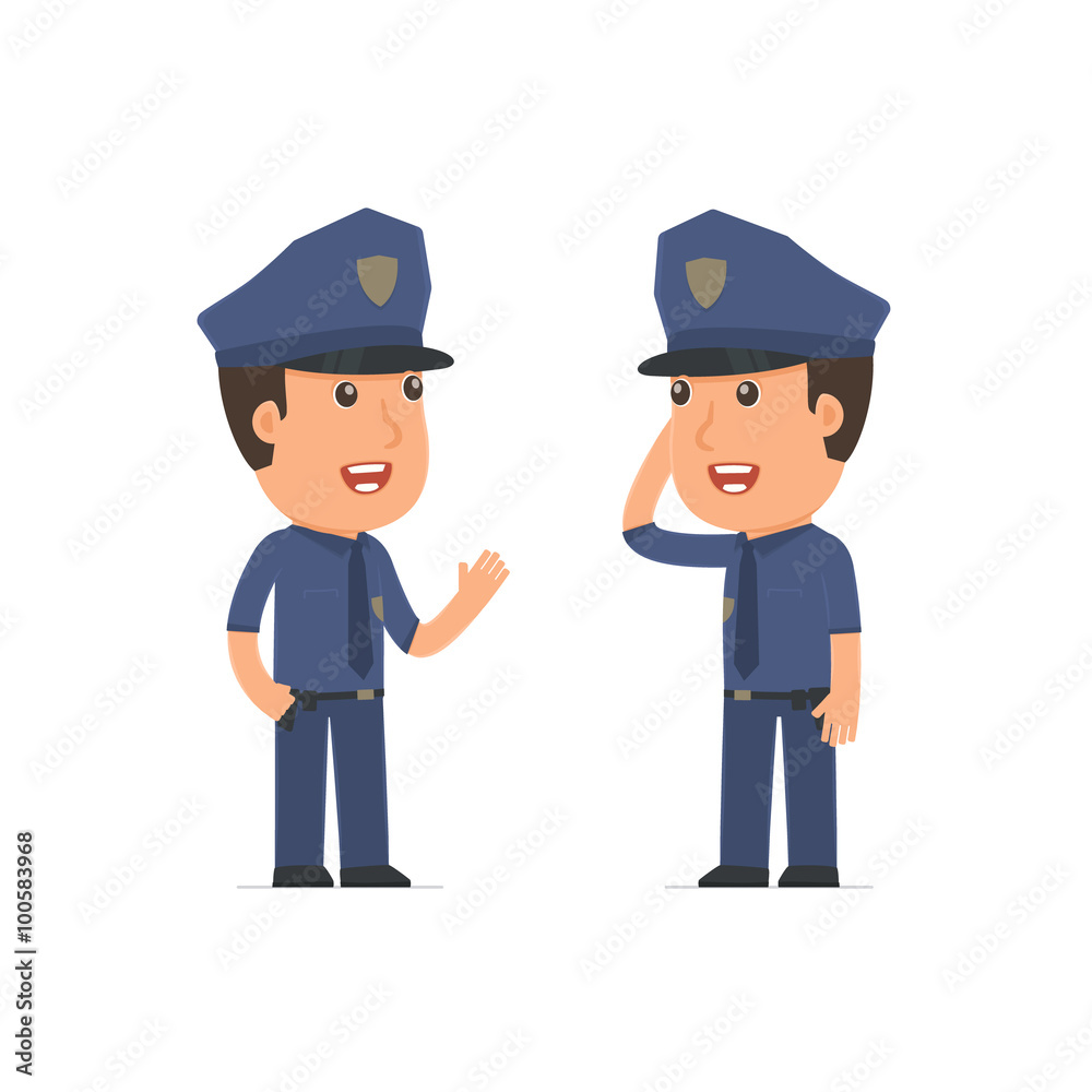 Calm Character Officer tells news to his friend
