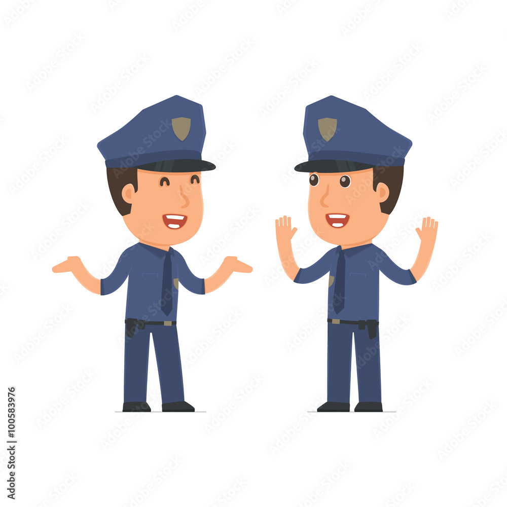 Funny Character Officer tells interesting story to his friend Funny Character Officer tells interesting story to his friend