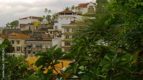 Panning shot of crowded neighborhood in Rio de Janeiro, Brazil photo