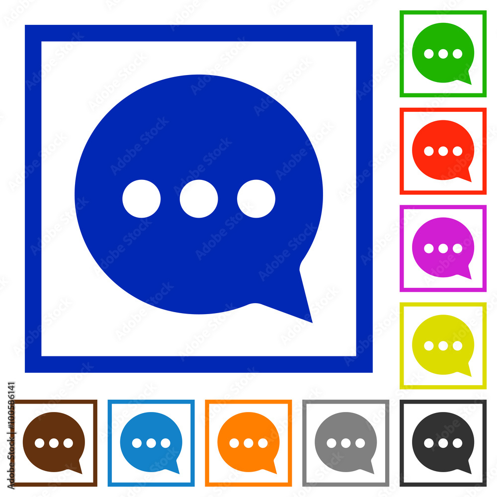 Fototapeta premium Working chat framed flat icons