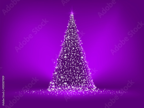 Abstract purple christmas tree on purple. EPS 8