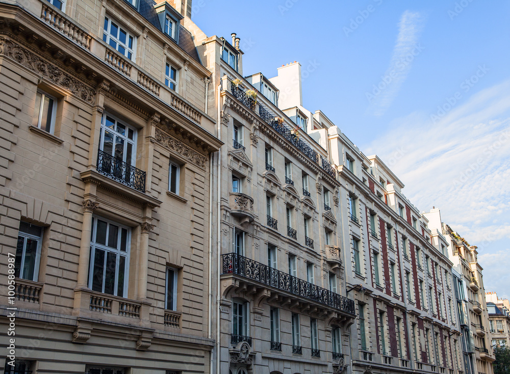 Traditional architecture of residential buildings. Paris - France.